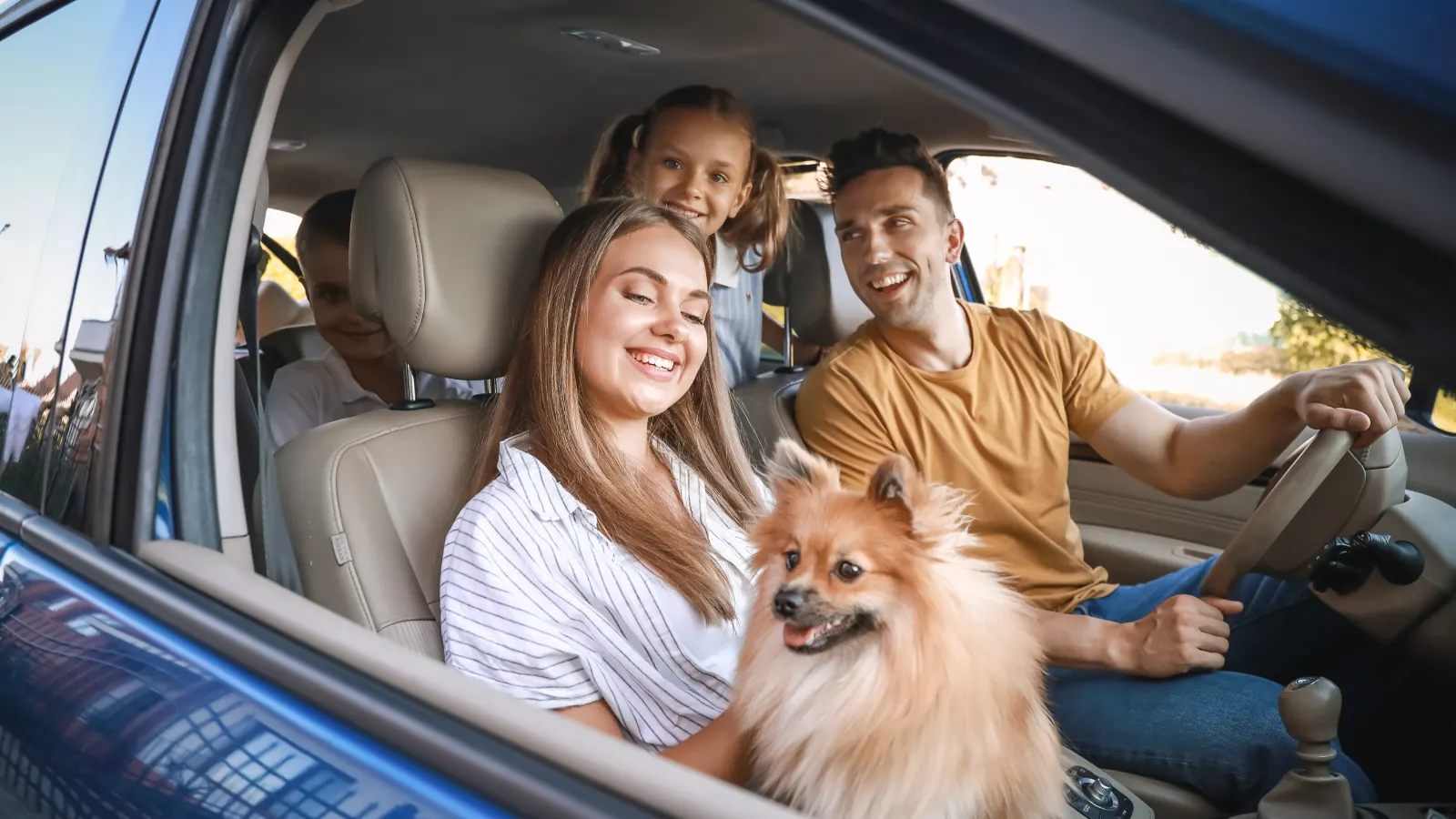 Mujer, Hombre, Hijo, mascota con los Seguros para coche particular y coche de alquiler