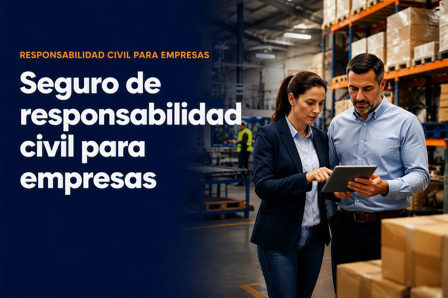 Mujer y hombre contratando un Seguro de responsabilidad civil para empresas