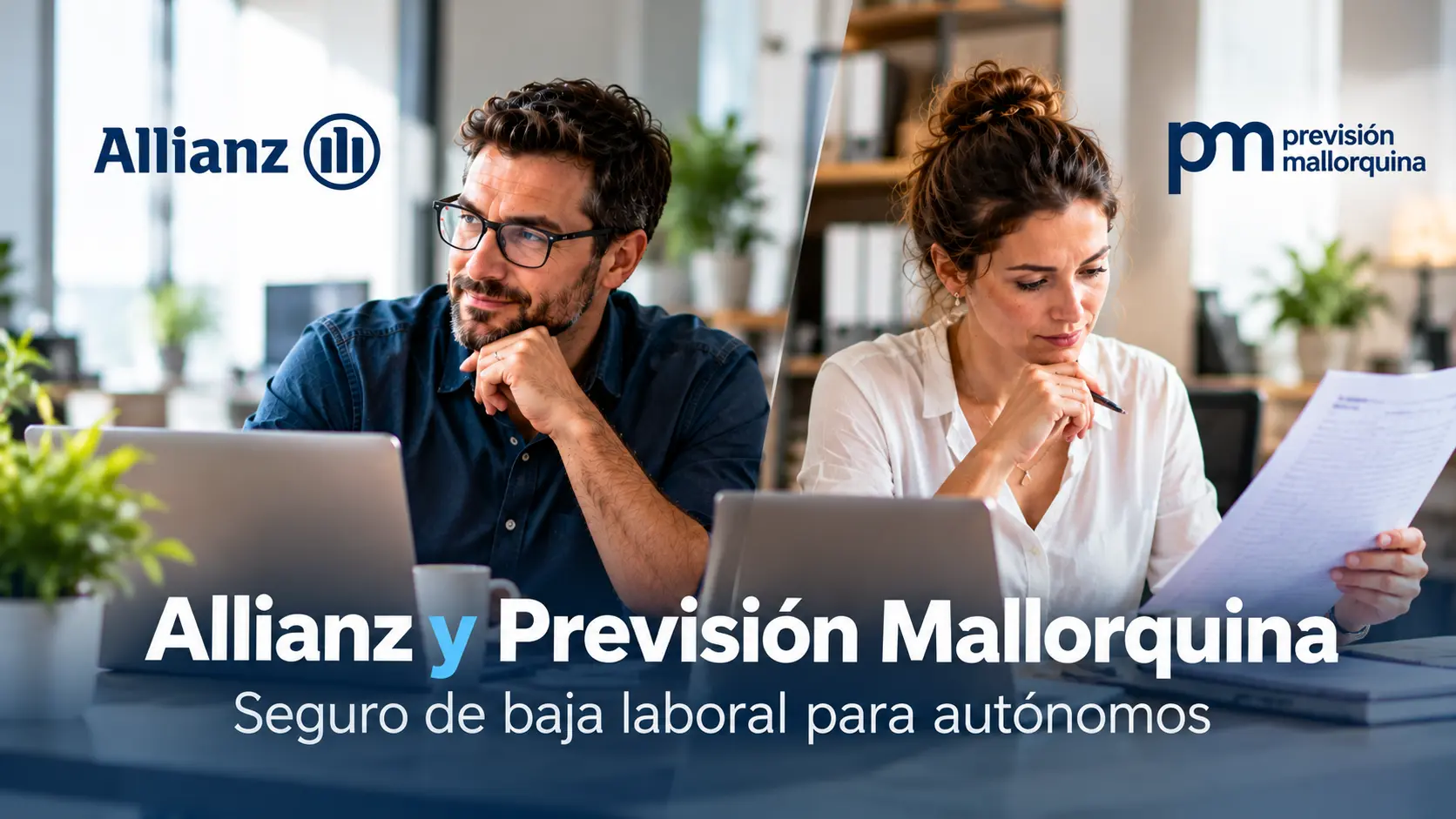 Comparativa de seguros de baja laboral para autónomos de Allianz y Previsión Mallorquina.